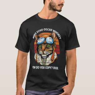 Camiseta Gato Retro Piloto Dueño de Gatito Padre de Peludo