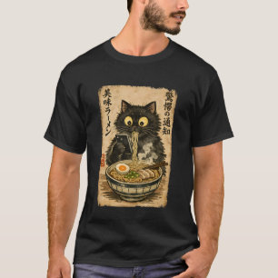 Camiseta Gato Retro Ramen Estilo Japonés Antiguo Gato Diver