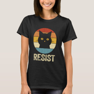 Camiseta Gato Retro Resiste Divertido Resiste