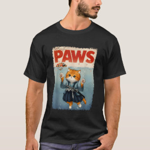 Camiseta Gato Retro Samurái Japonés Divertido Persiguiendo