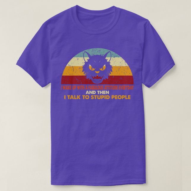 Camiseta Gato retro sarcástico (Diseño del anverso)