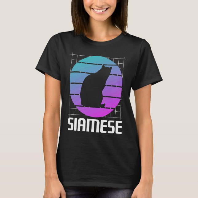 Camiseta Gato retro siamés (Anverso)
