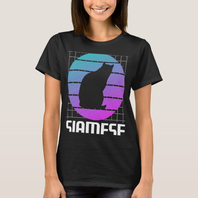 Camiseta Gato retro siamés (Anverso)