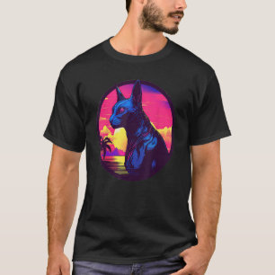 Camiseta Gato Retro Sunset Sphinx