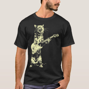 Camiseta Gato retro tocando la guitarra del gato del gato G