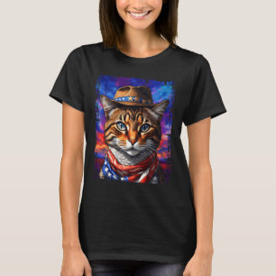 Camiseta Gato Retro Usa Bandera Estadounidense Kitten Kitty