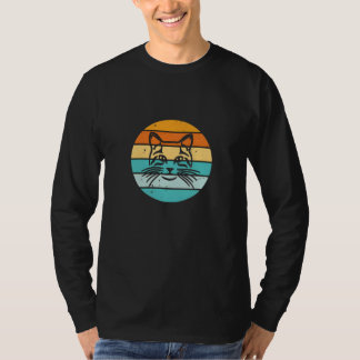Camiseta Gato Retro Vintage Atardecer