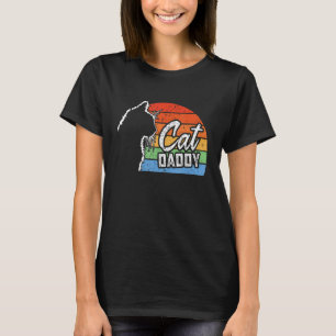 Camiseta Gato Retro Vintage Estilo Ochenta Distressed Cat D
