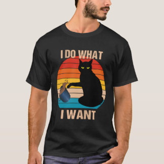 Camiseta Gato Retro Vintage Hacer Lo Que Quiero Que El Gato