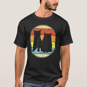 Camiseta Gato Retro Vintage Silueta Animal 70s 80