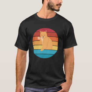 Camiseta Gato retro vintage y material animal lindo