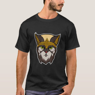 Camiseta Gato rey vikingo antiguo lindo en una corona