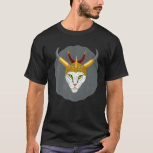Camiseta Gato rey vikingo antiguo lindo en una corona de cu