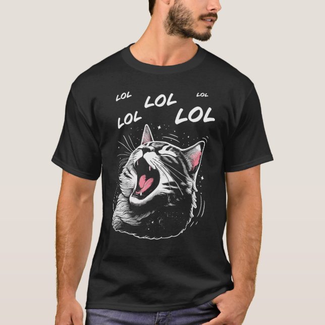 Camiseta Gato riendo LOL (Anverso)
