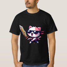 Gato Rocker con gafas negras y espada en estilo
