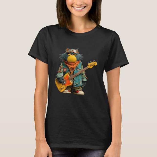 Camiseta Gato Rocker Gracioso (Anverso)