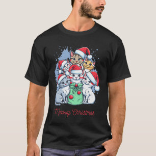 Camiseta Gato Rojo Negro Navidad Navidad