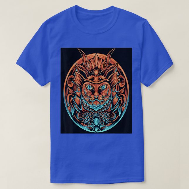 Camiseta Gato Ronin Samurai con casco gráfico  (Diseño del anverso)