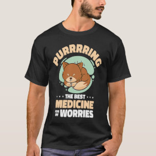 Camiseta Gato Ronroneando Positividad Gato Autocuidado