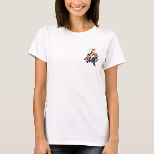 Camiseta Gato roquero de dibujos animados lindos tocando un