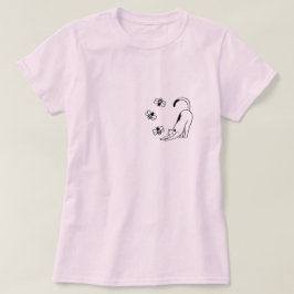 Camiseta Gato Rosa Simple y Lindo 