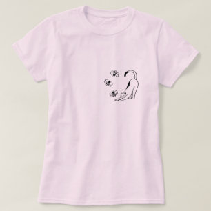 Camiseta Gato Rosa Simple y Lindo