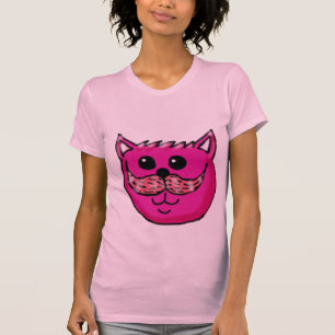 Camiseta Gato rosado del bigote