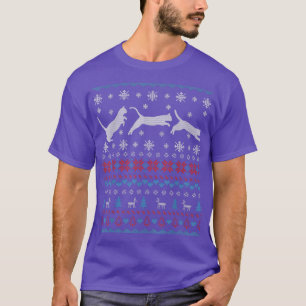 Camiseta Gato Saltando En Nieve Navidades Feo Dulce Regalos