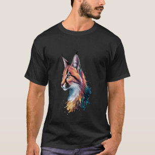 Camiseta Gato salvaje caracal acuarela arte de animales de 