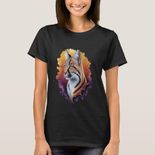 Camiseta Gato salvaje caracal acuarela arte de animales de