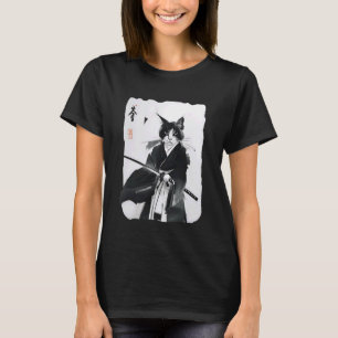 Camiseta Gato Samurái Arte de Guerrero Ukiyo e Japonés Anti