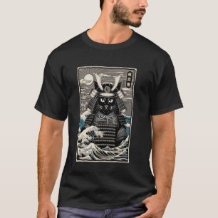 Camiseta Gato Samurái Arte Japonés Antiguo Ukiyo-e