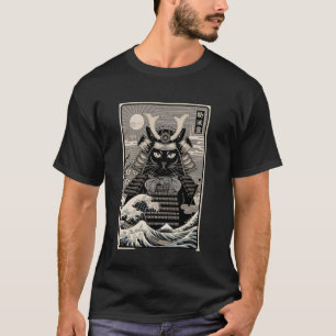 Camiseta Gato Samurái Arte Japonés Antiguo Ukiyo e