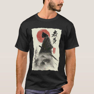 Camiseta Gato Samurái Arte Japonés Divertido Guerrero Ukiyo