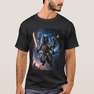 Camiseta Gato Samurái Astral Guardián de las Olas Celestial