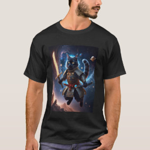 Camiseta Gato Samurái Astral Guardián de las Olas Celestial