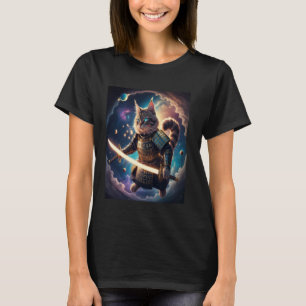 Camiseta Gato Samurái Astral Guardián de las Olas Celestial