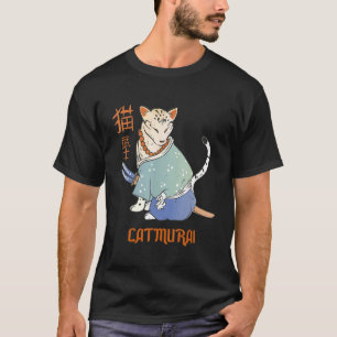 Camiseta Gato Samurai Catmurai japonés guerrero gatos con k
