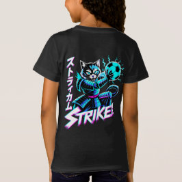 Camiseta Gato Samurái Ciberpunk Atacante Para Jugadores y F