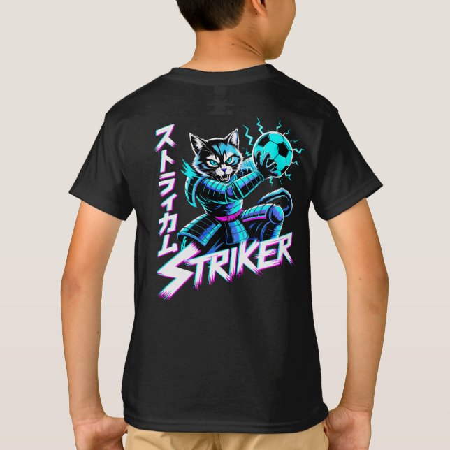 Camiseta Gato Samurái Ciberpunk para Jugadores de Fútbol  (Reverso)