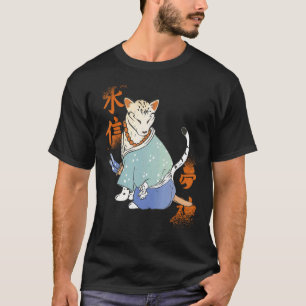 Camiseta Gato Samurái con Katana Catmurai Guerrero Japonés 