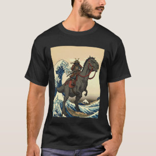 Camiseta Gato Samurái Dinosaurio Ukiyo-e Arte Japonés Gran