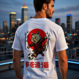 Camiseta Gato Samurái Divertido Fútbol - Regalo para Anime 