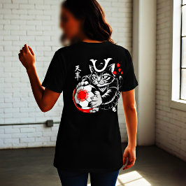 Camiseta Gato Samurái Elegante Fútbol Japón Para Aficionado
