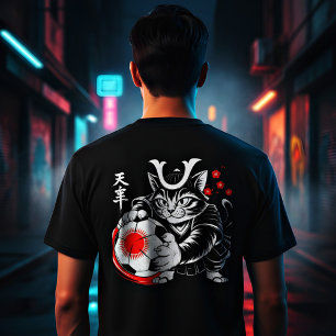Camiseta Gato Samurái Elegante Fútbol Japón Para fanáticos 