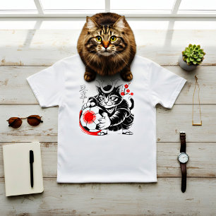Camiseta Gato Samurái Elegante Japón Fútbol Para fanáticos 