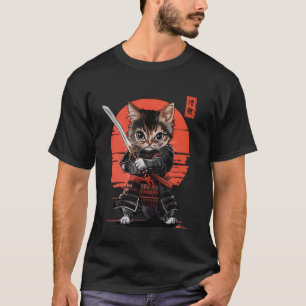 Camiseta Gato Samurái Gatito Arte Japonés Antiguo Ukiyo-e V