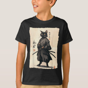 Camiseta Gato Samurai Gato Japonés Anime Gato Amante Gracio