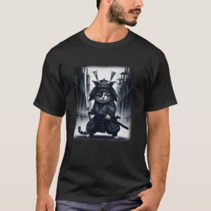Camiseta Gato Samurái Guerrero Japonés Vintage