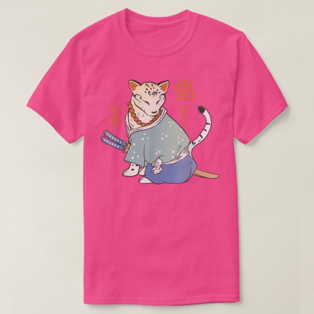 Camiseta gato samurai japonés  (Diseño del anverso)